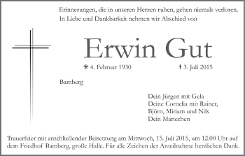Anzeige von Erwin Gut von MGO
