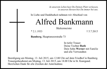 Anzeige von Alfred Bankmann von MGO