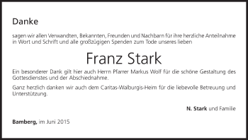 Anzeige von Franz Stark von MGO