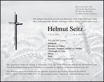 Anzeige von Helmut Seitz von MGO