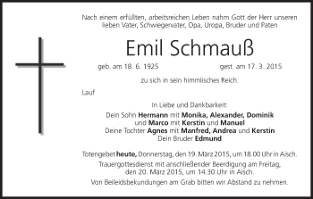 Anzeige von Emil Schmauß von MGO