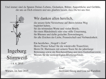 Anzeige von Ingeburg Stirnweiß von MGO