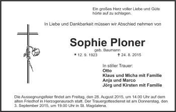 Anzeige von Sophie Ploner von MGO