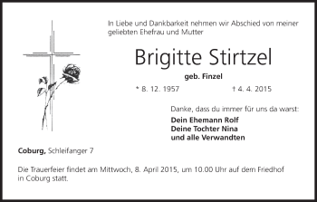 Anzeige von Brigitte Stirtzel von MGO