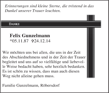 Anzeige von Felix Gunzelmann von MGO