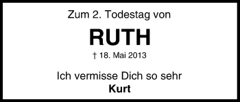 Anzeige von Ruth Kneisel von MGO