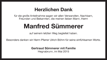 Anzeige von Manfred Sümmerer von MGO