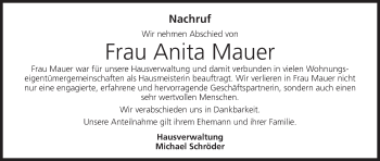 Anzeige von Anita Mauer von MGO