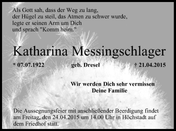 Anzeige von Katharina Messingschlager von MGO