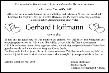 Anzeige von Gerhard Hoffmann von MGO