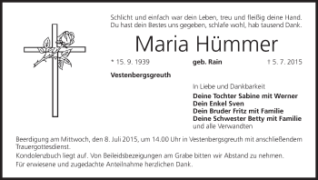 Anzeige von Maria Hümmer von MGO