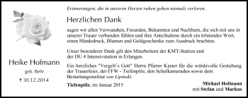 Anzeige von Heike Hofmann von MGO