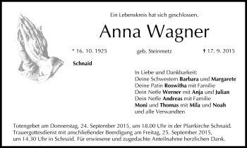 Anzeige von Anna Wagner von MGO
