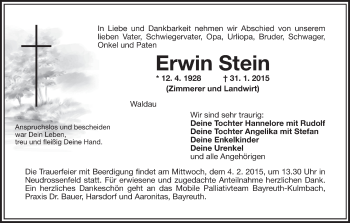 Anzeige von Erwin Stein von MGO