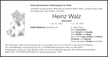 Anzeige von Heinz Walz von MGO