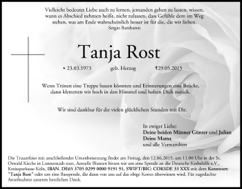 Anzeige von Tanja Rost von MGO