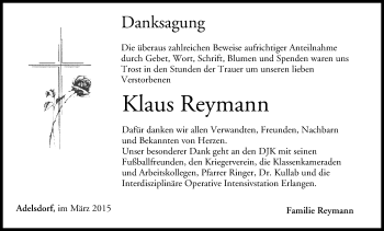 Anzeige von Klaus Reymann von MGO