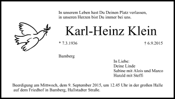 Anzeige von Karl-Heinz Klein von MGO