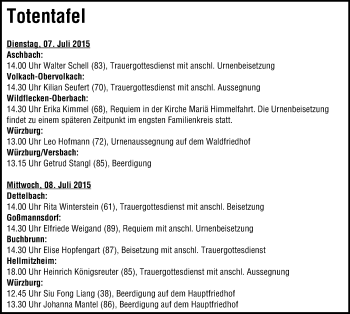 Anzeige von Walter Schell von MGO