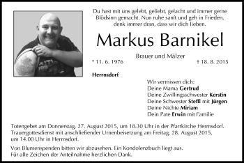 Anzeige von Markus Barnikel von MGO