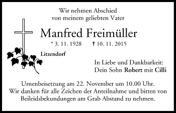 Anzeige von Manfred Freimüller von MGO