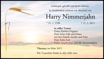 Anzeige von Harry Nimmerjahn von MGO