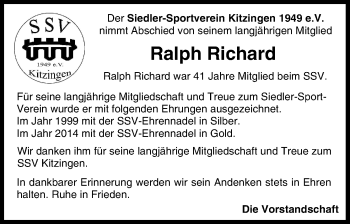 Anzeige von Ralph Richard von MGO