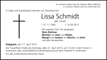 Anzeige von Lissa Schmidt von MGO