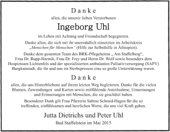 Anzeige von Ingeborg Uhl von MGO