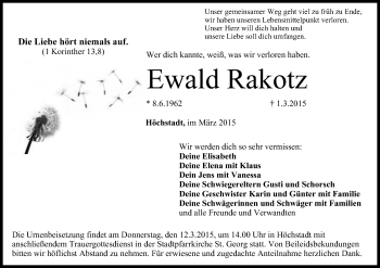 Anzeige von Ewald Rakotz von MGO