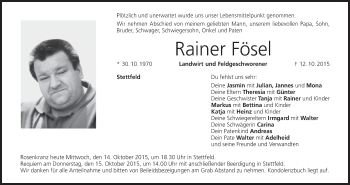 Anzeige von Rainer Fösel von MGO