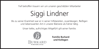 Anzeige von Siggi Lindner von MGO