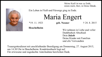 Anzeige von Maria Engert von MGO