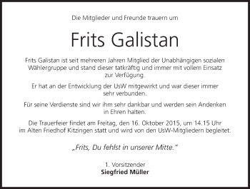 Anzeige von Frits Galistan von MGO