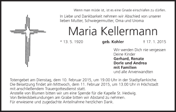 Anzeige von Maria Kellermann von MGO