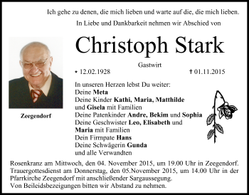 Anzeige von Christoph Stark von MGO