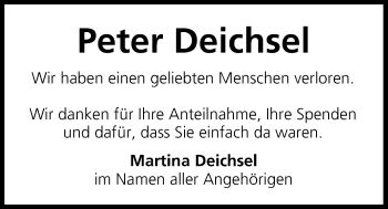 Anzeige von Peter Deichsel von MGO