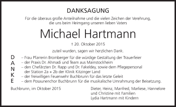 Anzeige von Michael Hartmann von MGO