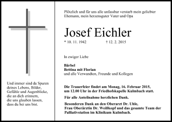 Anzeige von Josef Eichler von MGO