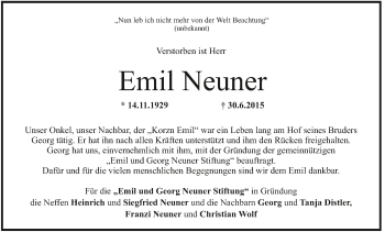 Anzeige von Emil Neuner von MGO