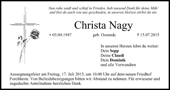 Anzeige von Christa Nagy von MGO