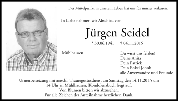 Anzeige von Jürgen Seidel von MGO