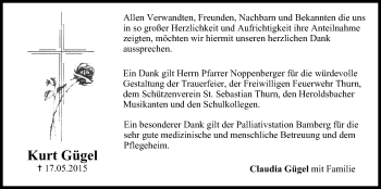 Anzeige von Kurt Gügel von MGO