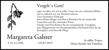 Anzeige von Margareta Galster von MGO