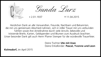 Anzeige von Gunda Lurz von MGO