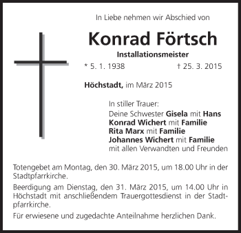 Anzeige von Konrad Förtsch von MGO