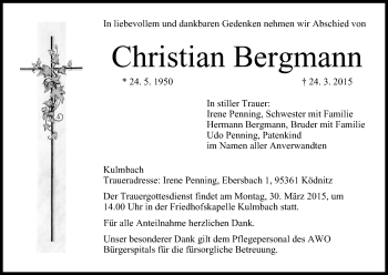 Anzeige von Christian Bergmann von MGO