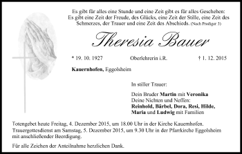 Anzeige von Theresia Bauer von MGO