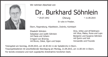 Anzeige von Burkhard Söhnlein von MGO