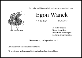 Anzeige von Egon Wanek von MGO